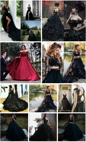 Black and Red Wedding Dress